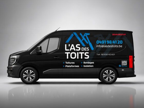 Lettrage véhicule entreprise L'As des Toits